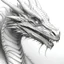 Placeholder: Pencil drawing of a dragon, details of the head and direction of the face (vertical)