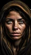 Placeholder: a photorealistic portrait of a stunningly beautiful woman without make-up, extremely detailed light hazel eyes, detailed symmetric realistic face, natural skin texture, extremely detailed skin with skin pores, peach fuzz, messy hair, wearing shawl over her head, masterpiece, absurdres, award winning photo by lee jeffries, nikon d850 film stock photograph, kodak portra 400 camera f1.6 lens, extremely detailed, amazing, fine detail, rich colors, hyper realistic lifelike texture, dramatic lighting,