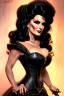 Placeholder: painting of lisa ann as evil queen in black leather gown, feminie, angry, stern look on her face, volouptous, busty, cleavage, emperious, mature, highly detailed, digital painting, artstation, concept art, smooth, sharp focus, illustration, art by gaston bussiere and alphonse mucha