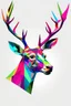 Placeholder: Geometric deer face side colorfull