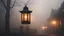 Placeholder: Warm glow of a traditional lantern on a foggy evening setting a nostalgic city scene