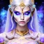 Placeholder: cosmic mage, elf, female, battle mage, epic, cosmic magic, long ears, white hair, face details, pale skin, detailed eyes, jewellery, broad shoulders, glowing eyes, sharp ears, cosmic clothes, bright eyes, cosmic eyes, ears shown