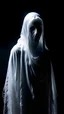 Placeholder: a ghost dressed in white on a dark night