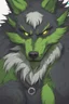 Placeholder: concept art of a werewolf with green fur, digital artwork, illustrative, painterly, matte painting, highly detailed, cinematic composition