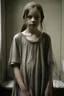 Placeholder: very thin 12 year old girl, dressed in rags, (A Cure for Wellness style, full figure