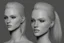 Placeholder: Female stylized character sheet for 3d modeling normal anatomy correct proportion Full front view side view and back anatomy .art station 8k fair skin