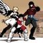 Placeholder: [wii No More Heroes style] Jacob wrestling with angel