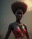 Placeholder: Negra Francisca, beautiful, African slave, red fabric dress, black hair, head and shoulders portrait, 8k resolution concept art portrait by Greg Rutkowski, Unreal Engine 5 volumetric lighting