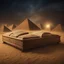 Placeholder: Hyper Realistic haunted view of Egyptian mummy coffins outside Pyramids with sandstorm at dark night