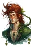 Placeholder: wet pirate nereid male with seaweed in auburn hair