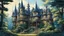 Placeholder: Beautiful vintage Victorian lovely castle in the forest in the lovely Illustration for beautiful fairy tale. Shows intricate lines and a detailed artistic style reminiscent of Yoshiyuki Sadamoto, Makoto Shinkai, and Yoji Shinkawa. With a victorian style The work should be done in watercolor and colored pencil, emphasizing the perfection and quality of the lines. A compelling, enticing image that captures the viewer's attention with its subtle, emotional details. Pictire made in pastel sofrt coll