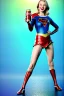 Placeholder: portrait, sweet blonde, make-up, happy, coca-cola drinking, Realistic image, retro pop, 60s, supergirl, tights minimal dress, sweat, Color background, photo studio, concept art, smooth, unreal engine 5, god lights, ray tracing, RTX, lumen lighting, ultra detail, volumetric lighting, 3d, finely drawn, high definition, 4k.
