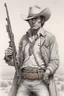 Placeholder: Cowboy with winchester rifle by Jean Giraud, Moebius, Arthur Adams, Dave Gibbons, highly detailed, pencil sketch, ultra realistic, dynamic pose, hight quality art