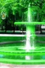 Placeholder: Green area and water fountain