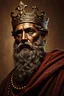 Placeholder: ancient Greek King brownskinned .Chiaroscuro ,hyper realism, realistic, highly detailed, high contrast , sharp. Rembrandt lighting.