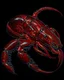 Placeholder: a realistic red lobster, front elevation, full figure, J C Leyendecker style illustratration, sharp detail, black background,