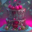 Placeholder: killer cake, blood, guts, intricate, darkred tones, nature, plants, ultra-detailed, iridescent, intricate shadows, Octane render, hyper-realistic, 8K, intricate textures, subsurface scattering,