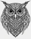 Placeholder: symetrical owl tattoo, coloring book page, clean line art, adults drawing book, Black and white only, crisp black lines, sharp lines, coloring page for adults, black and white picture, lots of details, tattoo style,tattoo ideas, full body, without shadows and colors