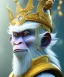 Placeholder: A portrait of a crystalised monkey king, atmospheric, realistic, unreal engine, cinematic lighting, octane render.