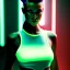 Placeholder: pale cyberpunk female with heavy black eyeliner, green eyes, shaved mohawk, hyper detail, cinematic lighting, neon lights, dark rainy city --ar 2:3 --testp --upbeta --upbeta