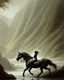 Placeholder: A centaur majestically galloping through the dense forest in the style of gustav dore, fantastical landscape, soft strokes , mythology portrait, classic painting