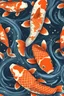 Placeholder: koi fish swimming together but the water is starry night and is swirling around them