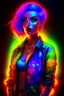 Placeholder: full body colorful tattooed portrait of a female model with colorful hair, Vibrant colors, Neon lighting, Intricate details, Digital painting, Artstation, glowing tattoos, Sharp focus, Illustration, art by audrey benjaminsen and lois van baarle and artgerm and mandy jurgens, Dystopian, cyberpunk