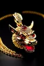 Placeholder: A gold chain with an iced out pumba sitting pendant, eyes should be rubies and fangs in gold