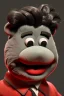 Placeholder: Waist up muppet Portrait, Kim Jong-un muppet doll, black suit, photo studio, red background, unreal engine 5, concept art, art station, god lights, ray tracing, RTX, lumen lighting, ultra detail, volumetric lighting, 3d.