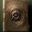 Placeholder: cover of an ancient ornate intricate spell book, cinematic, realistic, intricate details, photorealistic, octane render,artstation, mistery room background, 512K