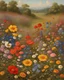 Placeholder: a painting of a field of colorful flowers, meadow with flowers, by Annie Rose Laing, field of mixed flowers, brightly colored flowers, wild flowers, meadow flowers, colorful wildflowers, inspired by Annie Rose Laing, garden with flowers background, flower meadow, flowers in a flower bed, by Mary Anne Ansley, inspired by Jan Brueghel the Younger