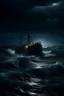 Placeholder: A ship sinking with high waves a and stormy weather Scary siren in the dark ocean, night