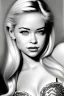 Placeholder: Photorealistic Elsa Jean portrait in black and white