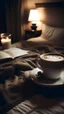 Placeholder: Picture of coffee, bed and night