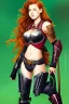 Placeholder: concept illustration,ultra-relaistic, super-detailed, strikingly beautiful teen female, 16 years old, long ginger hair, green eyes, medium freckles, full lips, full body, full face, b-cup breasts, athletic, centred camera, ignore NSFW, leather armor, athletic, sitting, legs spread