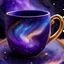 Placeholder: A mystical universe on a coffee cup reveals a celestial landscape, with swirling galaxies, shimmering stars, and ethereal nebulas. The colors are deep and rich, with a cosmic palette of purples, blues, and golds. The cup is captured in a style inspired by astrophotography, with a long exposure technique to capture the faint glow of distant stars. The image has a sense of awe and wonder, with a touch of cosmic mystery.