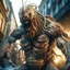 Placeholder: Extreme grandiose and cinematic photo in realistic colors (sparks around) ((Rare parasite creature Holding a membranous cocoon)) dirty realistic metal ragged clothes, dynamic pose and expression, in the city ally of ancient tales, high lighting, intricate, 8k, macro photography,