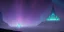 Placeholder: Huge stone temple inside a high Mountaintop cliffside, aurora borealis, fantasy, snow storm