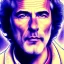Placeholder: portrait of man struggling to stay sober, line drawing on spray paint, book cover illustration, sober colors