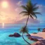 Placeholder: 9. Generate an image of a sun-soaked beach with palm trees and crystal-clear water