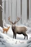 Placeholder: forest in winter with animals in the background