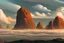 Placeholder: Distant City, rocks foreground, clouds