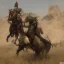 Placeholder: persian cavalry warrior horse have armor , atmospheric, realistic, unreal engine, cinematic lighting, octane render.