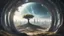 Placeholder: the last tree on earth, view from a far, portal to a space near the tree on the left, on the right city of the future year 4222, very realistic,