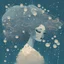 Placeholder: Hair and bubbles in the rain style of erte
