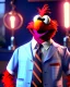 Placeholder: hybrid character, Elmo muppet head, realistic man body, human arms and hands, Shirt and tie, concept art, smooth, unreal engine 5, god lights, ray tracing, RTX, lumen lighting, ultra detail, volumetric lighting, 3d, finely drawn, high definition, 4k.