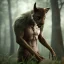 Placeholder: in Forest under vampire outfit blade the movie award winning portrait of a maleunreal 5, octane render,cinema4d, dynamic lighting, dramatic lighting, 4k, redshift render, highly detailed, hyper realistic,anthropomorphic black monstwr long