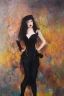 Placeholder: Full body portrait, painting, medium shot lady DarkCabaret