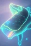 Placeholder: neon glowing whale swimming in the sky at night, 8k, luminous, glowing, realistic, luminescence,