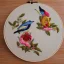 Placeholder: exquisite whimsical birds in embroidery hoop, intricate, highly detailed, linen and wood backdrop